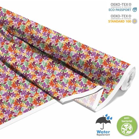 OUTDOOR DEKOSTOFFE OXFORD - Motiv bunte Blätter Aquarell