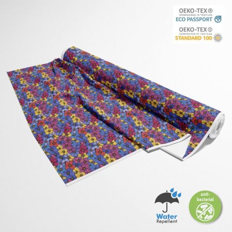OUTDOOR DEKOSTOFFE OXFORD - Motiv Bunte Blumen  DX18054