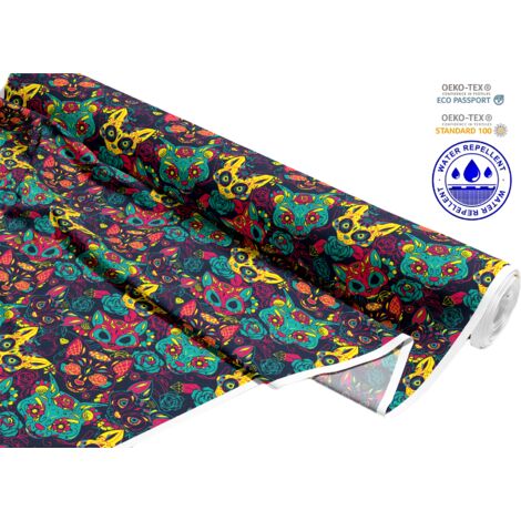 OUTDOOR DEKOSTOFFE OXFORD Motiv bunte Masken I DR035