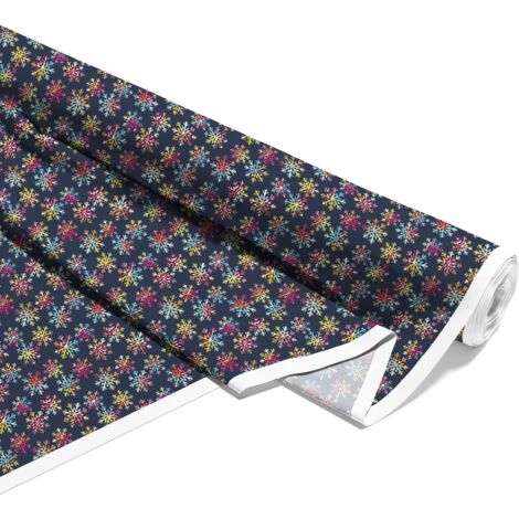 OUTDOOR DEKOSTOFFE OXFORD - Motiv bunte Schneeflocken I DX071