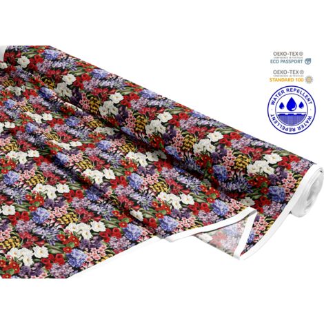 OUTDOOR DEKOSTOFFE OXFORD - Motiv bunte Wildblumen I DR206