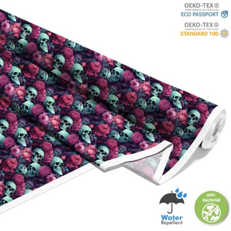 OUTDOOR DEKOSTOFFE OXFORD - Motiv der Schädel I DX4022