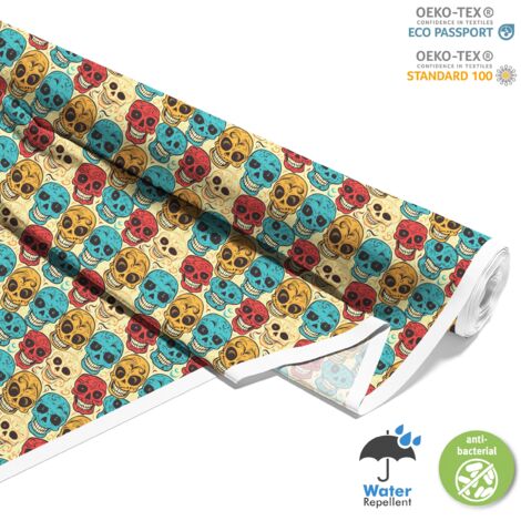 OUTDOOR DEKOSTOFFE OXFORD - Motiv der Schädel I DX4065