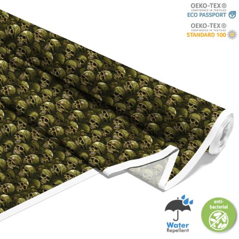 OUTDOOR DEKOSTOFFE OXFORD - Motiv der Schädel I DX4071