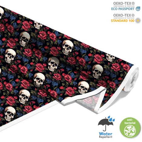 OUTDOOR DEKOSTOFFE OXFORD - Motiv der Schädel I DX4151