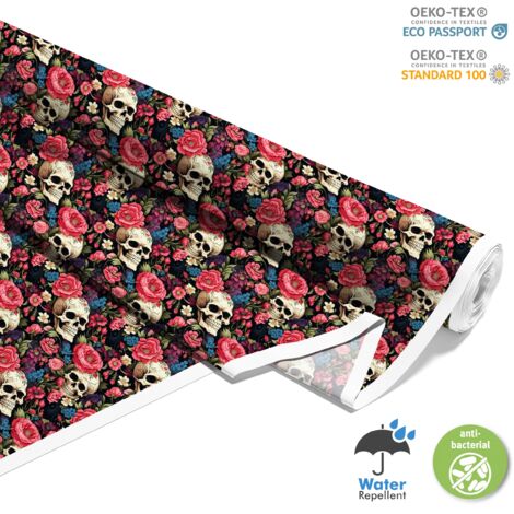 OUTDOOR DEKOSTOFFE OXFORD - Motiv der Schädel I DX4182