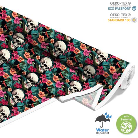 OUTDOOR DEKOSTOFFE OXFORD - Motiv der Schädel I DX4209