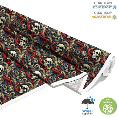 OUTDOOR DEKOSTOFFE OXFORD - Motiv der Schädel I DX4239