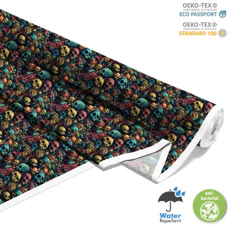 OUTDOOR DEKOSTOFFE OXFORD - Motiv der Schädel I DX4253