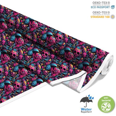 OUTDOOR DEKOSTOFFE OXFORD - Motiv der Schädel I DX4282