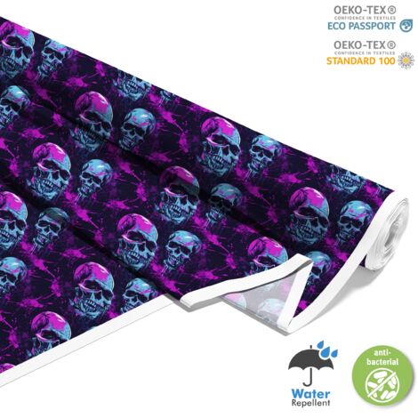 OUTDOOR DEKOSTOFFE OXFORD - Motiv der Schädel I DX4336