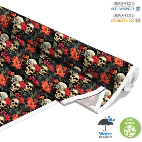 OUTDOOR DEKOSTOFFE OXFORD - Motiv der Schädel I DX4342