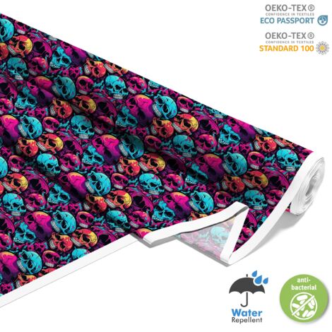 OUTDOOR DEKOSTOFFE OXFORD - Motiv der Schädel I DX4349