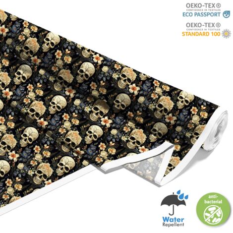OUTDOOR DEKOSTOFFE OXFORD - Motiv der Schädel I DX4367