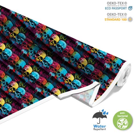 OUTDOOR DEKOSTOFFE OXFORD - Motiv der Schädel I DX4395