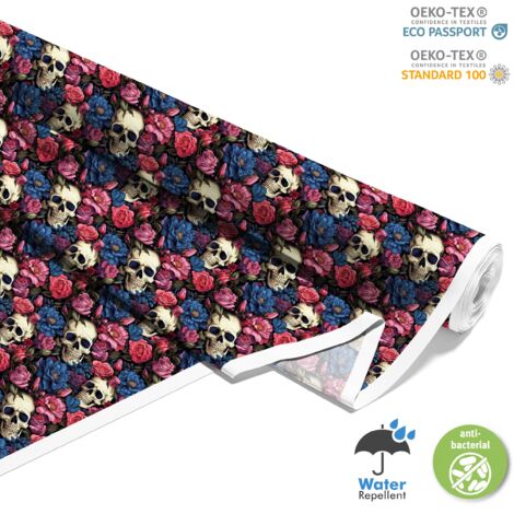 OUTDOOR DEKOSTOFFE OXFORD - Motiv der Schädel I DX4411