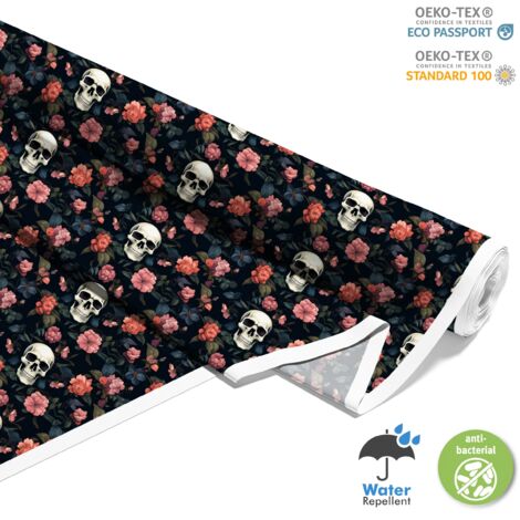 OUTDOOR DEKOSTOFFE OXFORD - Motiv der Schädel I DX4423