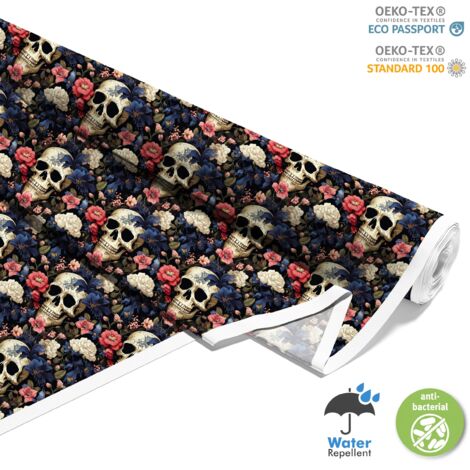 OUTDOOR DEKOSTOFFE OXFORD - Motiv der Schädel I DX4453