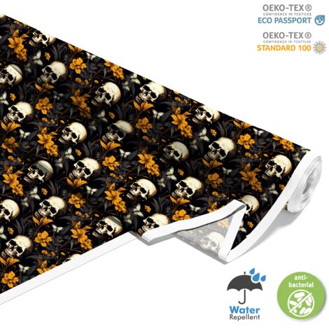 OUTDOOR DEKOSTOFFE OXFORD - Motiv der Schädel I DX4504