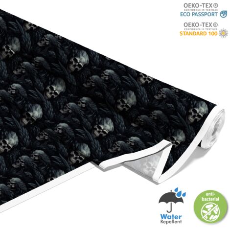 OUTDOOR DEKOSTOFFE OXFORD - Motiv der Schädel I DX4513