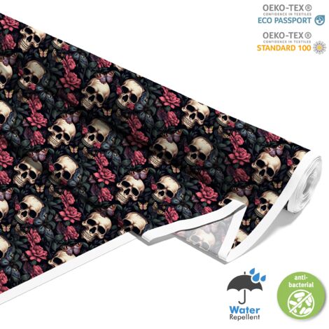 OUTDOOR DEKOSTOFFE OXFORD - Motiv der Schädel I DX4523