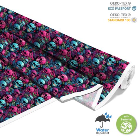 OUTDOOR DEKOSTOFFE OXFORD - Motiv der Schädel I DX4553