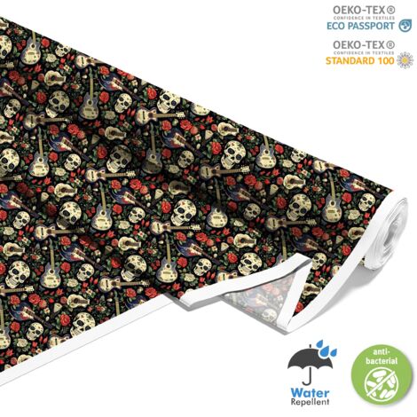 OUTDOOR DEKOSTOFFE OXFORD - Motiv der Schädel I DX4563