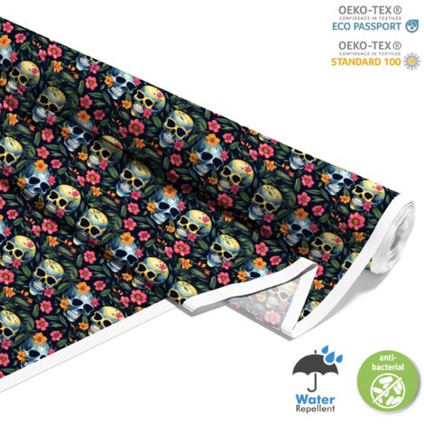 OUTDOOR DEKOSTOFFE OXFORD - Motiv der Schädel I DX4626