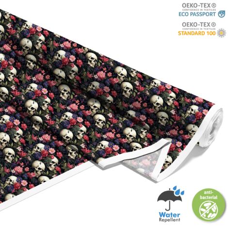 OUTDOOR DEKOSTOFFE OXFORD - Motiv der Schädel I DX4661