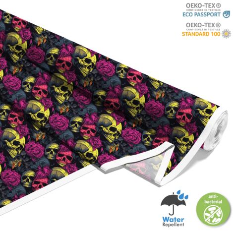 OUTDOOR DEKOSTOFFE OXFORD - Motiv der Schädel I DX4695