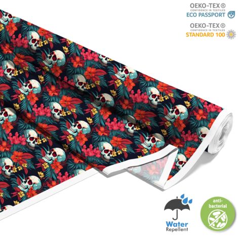 OUTDOOR DEKOSTOFFE OXFORD - Motiv der Schädel I DX4696