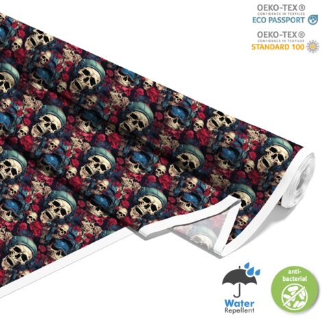 OUTDOOR DEKOSTOFFE OXFORD - Motiv der Schädel I DX4724