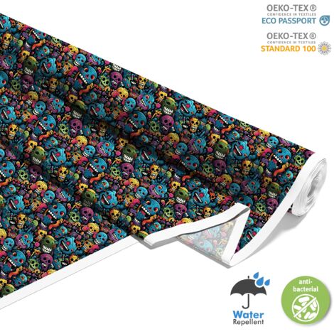 OUTDOOR DEKOSTOFFE OXFORD - Motiv der Schädel I DX4734