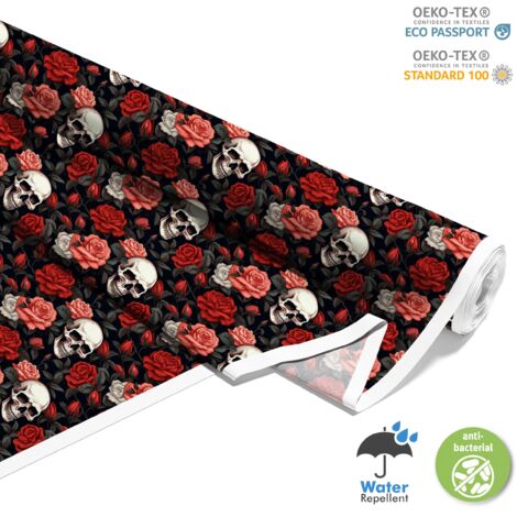 OUTDOOR DEKOSTOFFE OXFORD - Motiv der Schädel I DX4744
