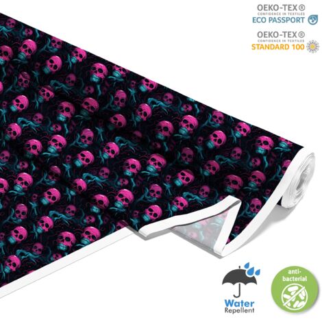 OUTDOOR DEKOSTOFFE OXFORD - Motiv der Schädel I DX4841