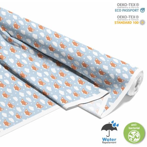 OUTDOOR DEKOSTOFFE OXFORD - Motiv Fuchs und Wolken