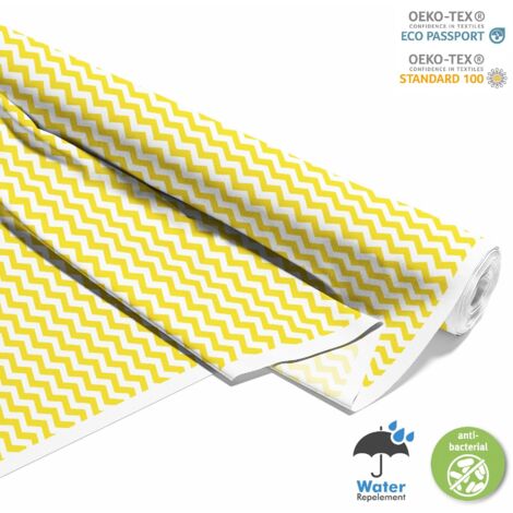 OUTDOOR DEKOSTOFFE OXFORD - Motiv gelber Zickzack