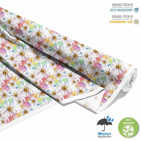 OUTDOOR DEKOSTOFFE OXFORD - Motiv gemalte Gänseblümchen I DX261