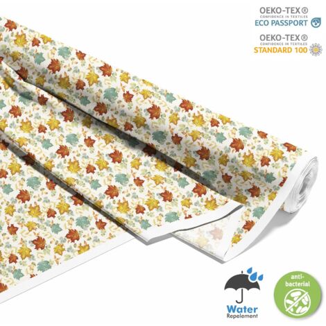 OUTDOOR DEKOSTOFFE OXFORD - Motiv gemalte Herbstblätter