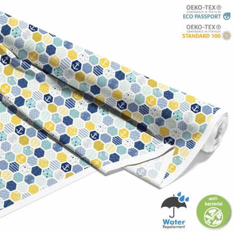 OUTDOOR DEKOSTOFFE OXFORD - Motiv geometrisch nautisch