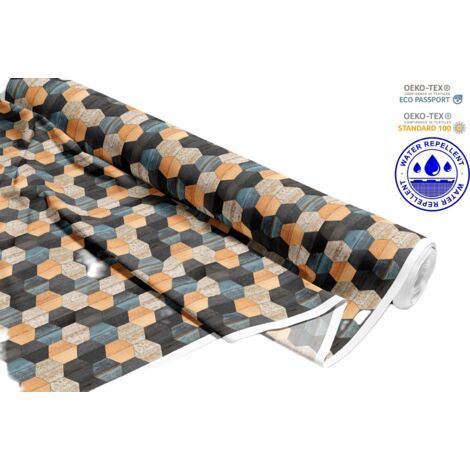 OUTDOOR DEKOSTOFFE OXFORD - Motiv geometrisches sechseckiges Muster I DR109