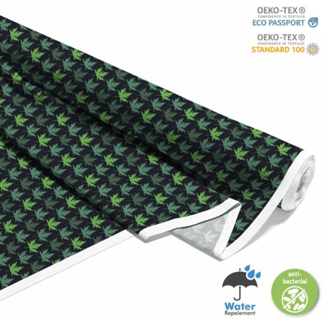 OUTDOOR DEKOSTOFFE OXFORD - Motiv grünes Ahornblatt