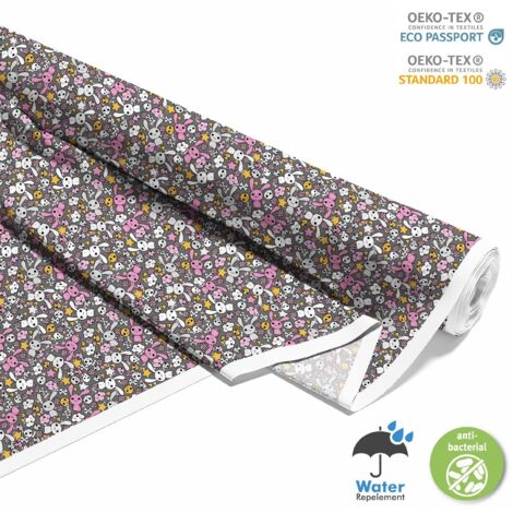 OUTDOOR DEKOSTOFFE OXFORD - Motiv Hasen, Feen - kawaii