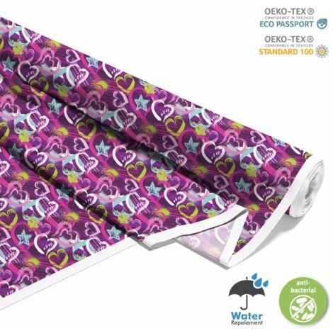 OUTDOOR DEKOSTOFFE OXFORD - Motiv Herzen mit einem Pinsel gemalt