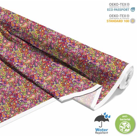 OUTDOOR DEKOSTOFFE OXFORD - Motiv Hippie-Blumen