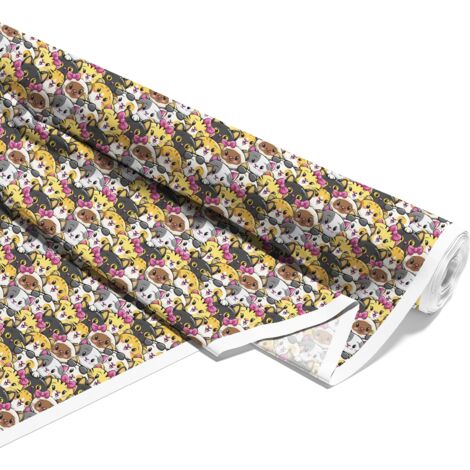 OUTDOOR DEKOSTOFFE OXFORD - Motiv Kätzchen mit Schleifen I DX035