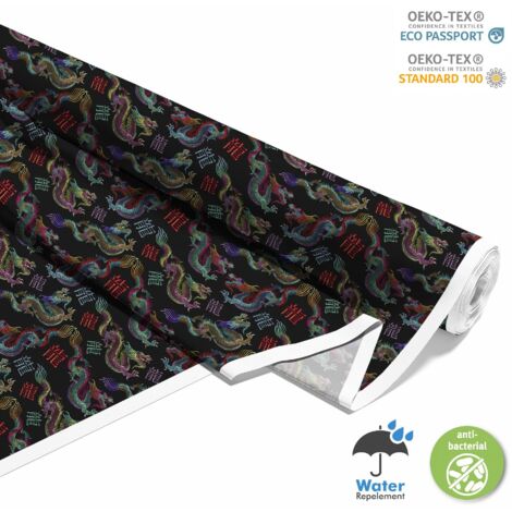 OUTDOOR DEKOSTOFFE OXFORD - Motiv klassische chinesische drachen
