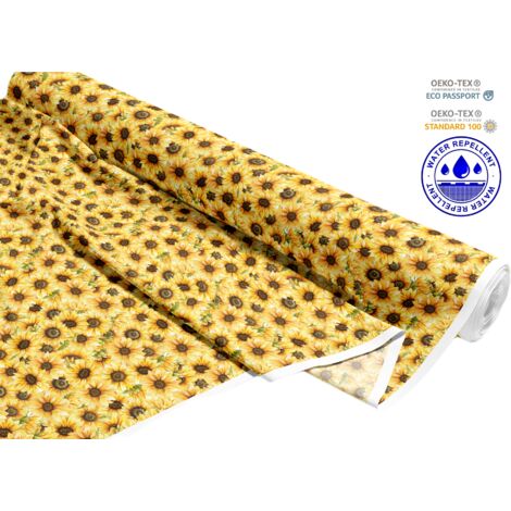 OUTDOOR DEKOSTOFFE OXFORD - Motiv kleine Sonnenblumen I DR282