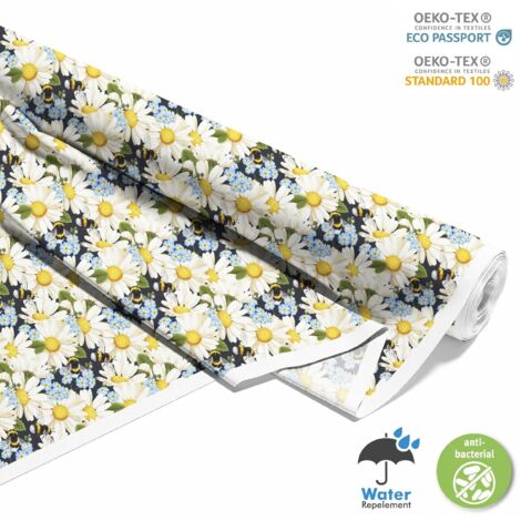 OUTDOOR DEKOSTOFFE OXFORD - Motiv Margeriten und Vergissmeinnicht I DX485