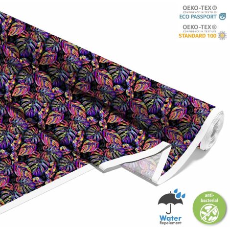 OUTDOOR DEKOSTOFFE OXFORD - Motiv mehrfarbige Monstera I DX148